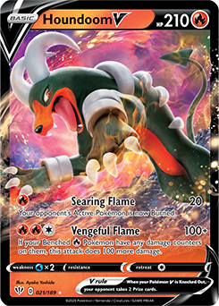 Houndoom V - SWSH03: Darkness Ablaze - Ultra Rare - 021/189