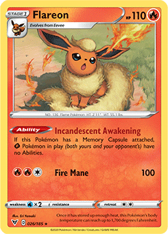 Flareon - SWSH04: Vivid Voltage - Rare - 026/185