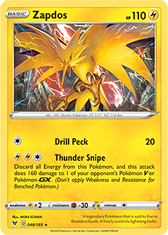 Zapdos - SWSH04: Vivid Voltage - Holo Rare - 048/185