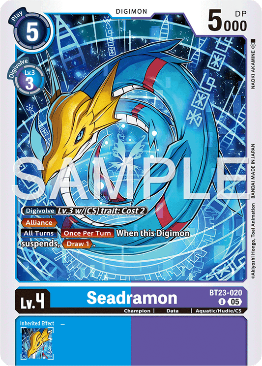 Seadramon - Hackers' Slumber - Uncommon - BT23-020 U