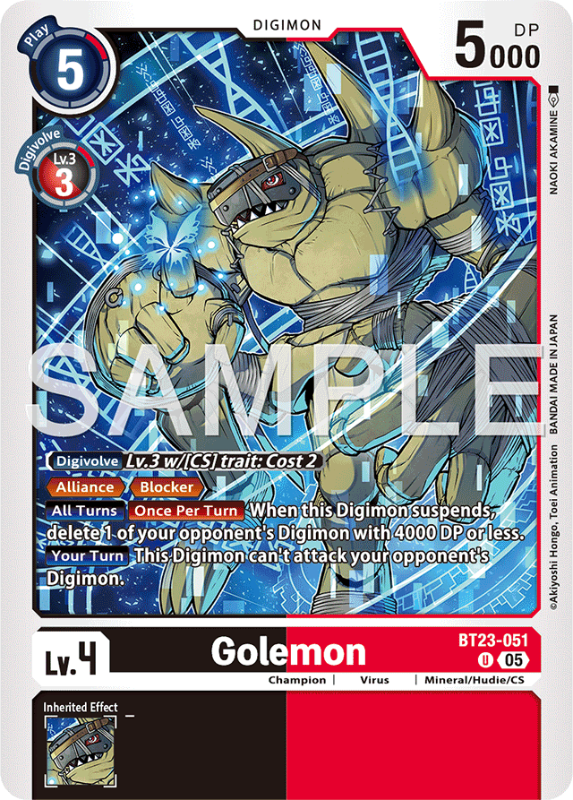 Golemon - Hackers' Slumber - Uncommon - BT23-051 U