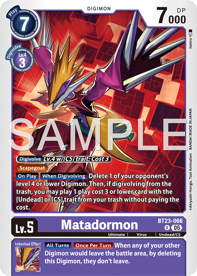 Matadormon - Hackers' Slumber - Rare - BT23-066 R