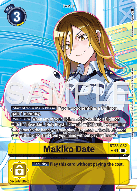 Makiko Date (Alternate Art) - Hackers' Slumber - Uncommon - BT23-082 U
