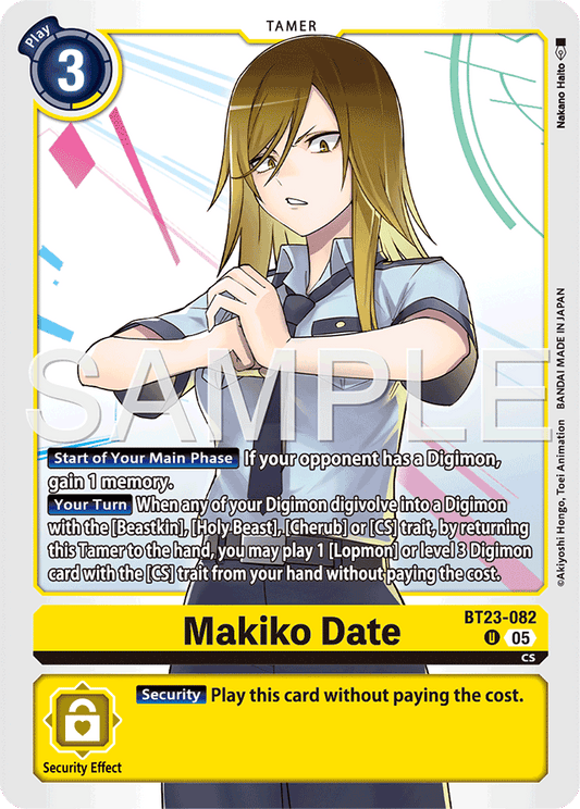 Makiko Date - Hackers' Slumber - Uncommon - BT23-082 U