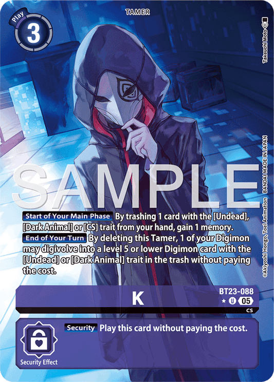 K (Alternate Art) - Hackers' Slumber - Uncommon - BT23-088 U