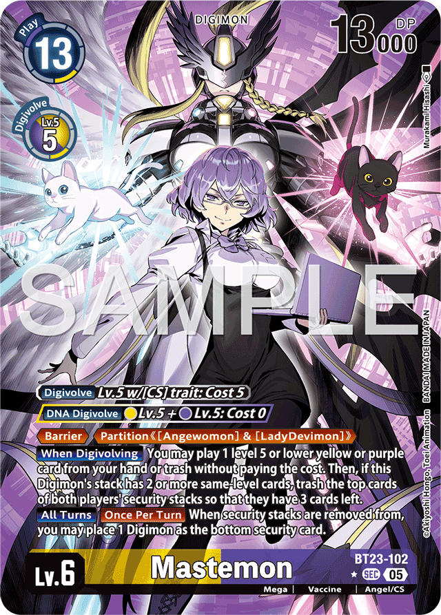 Mastemon (Alternate Art) - Hackers' Slumber - Secret Rare - BT23-102 SEC