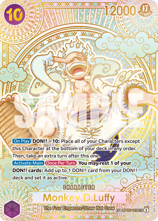 Monkey.D.Luffy (119) (SP) (Gold) - A Fist of Divine Speed - SEC - OP05-119