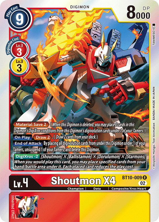 Shoutmon X4 - Xros Encounter - Rare - BT10-009 R