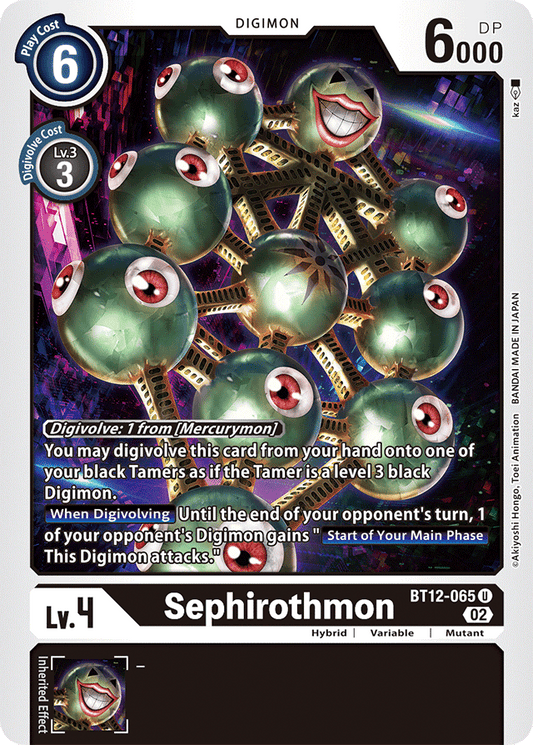 Sephirothmon - Across Time - Uncommon - BT12-065 U