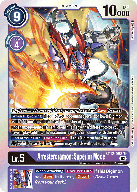 Arresterdramon: Superior Mode - Across Time - Super Rare - BT12-083 SR