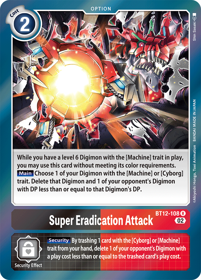 Super Eradication Attack - Across Time - Rare - BT12-108 R