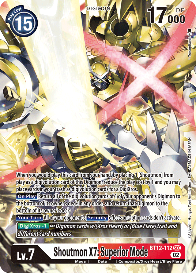 Shoutmon X7: Superior Mode - Across Time - Secret Rare - BT12-112 SEC