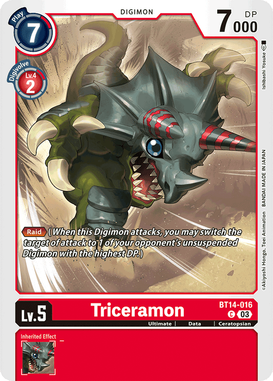 Triceramon - Blast Ace - Common - BT14-016 C