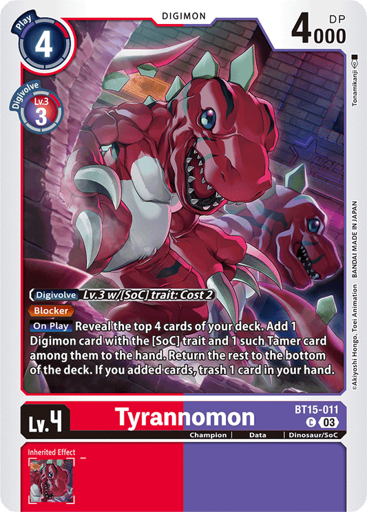 Tyrannomon - Exceed Apocalypse - Common - BT15-011 C