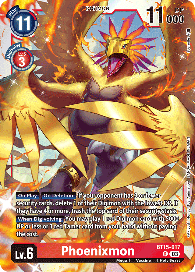 Phoenixmon - Exceed Apocalypse - Rare - BT15-017 R