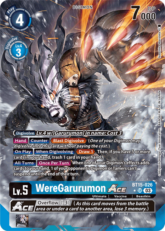 WereGarurumon Ace (Alternate Art) - Exceed Apocalypse - Super Rare - BT15-026 SR