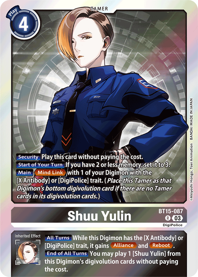 Shuu Yulin - Exceed Apocalypse - Rare - BT15-087 R