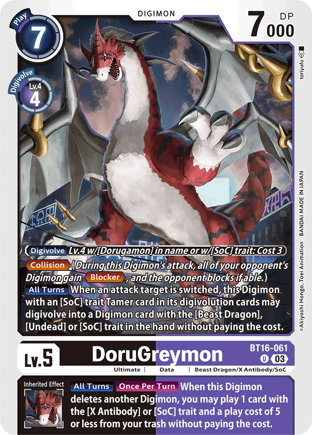 DoruGreymon - Beginning Observer - Uncommon - BT16-061 U