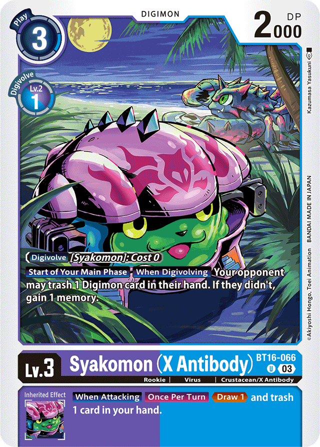 Syakomon (X Antibody) - Beginning Observer - Uncommon - BT16-066 U