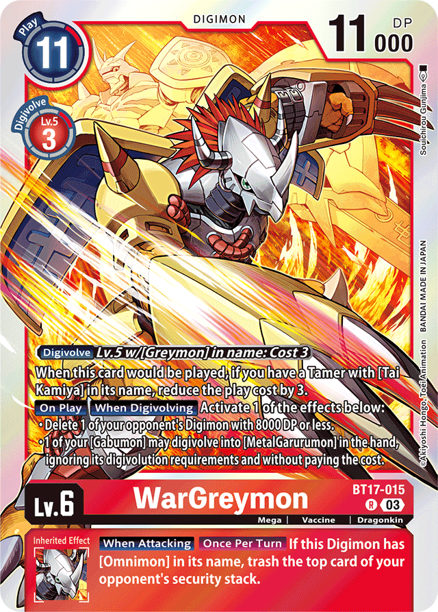 WarGreymon - Secret Crisis - Rare - BT17-015 R