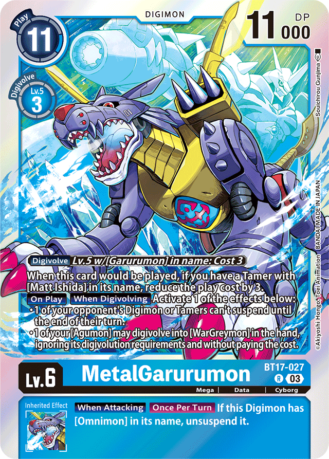 MetalGarurumon - Secret Crisis - Rare - BT17-027 R