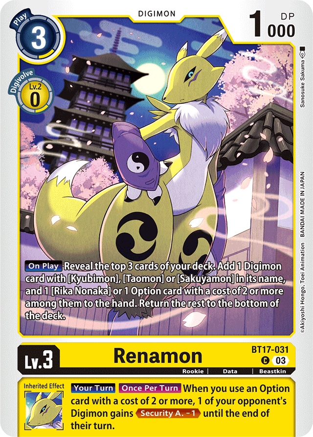 Renamon - Secret Crisis - Common - BT17-031 C