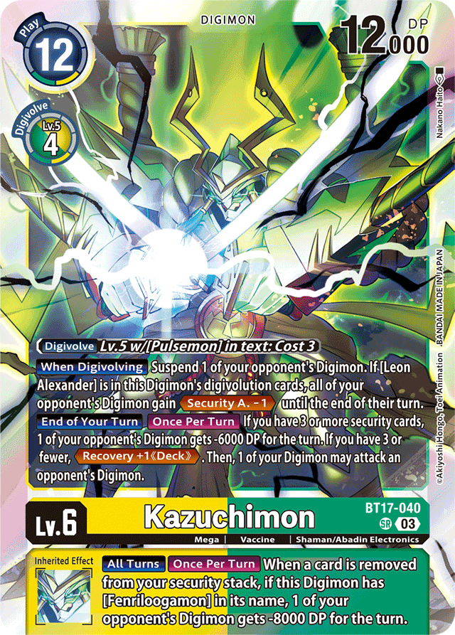 Kazuchimon - Secret Crisis - Super Rare - BT17-040 SR