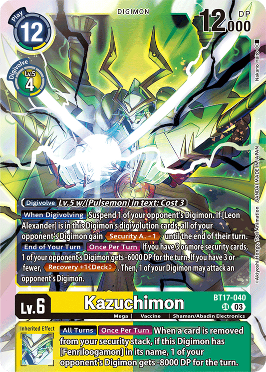 Kazuchimon - Secret Crisis - Super Rare - BT17-040 SR