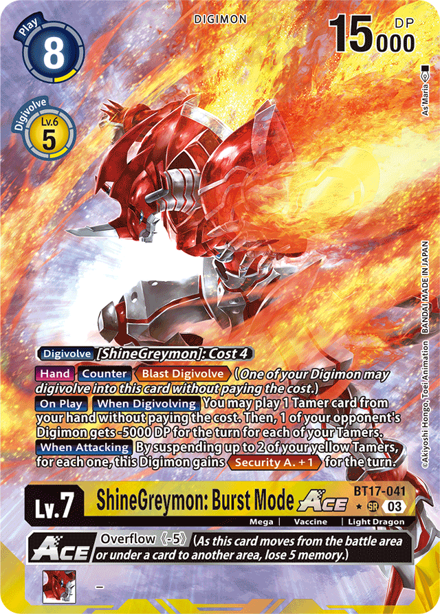 ShineGreymon: Burst Mode ACE (Alternate Art) - Secret Crisis - Super Rare - BT17-041 SR