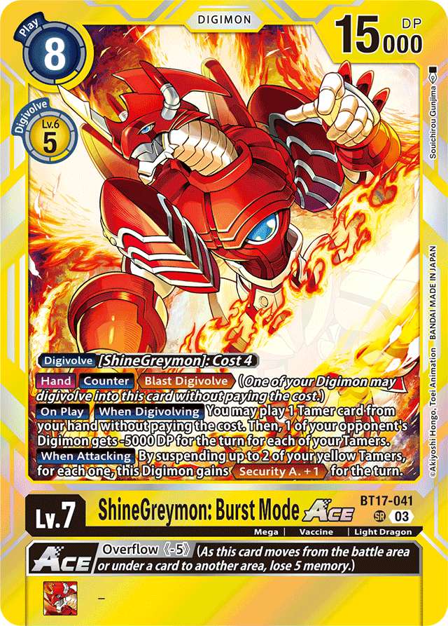 ShineGreymon: Burst Mode ACE - Secret Crisis - Super Rare - BT17-041 SR