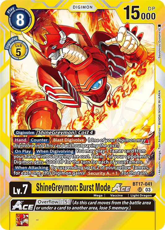 ShineGreymon: Burst Mode ACE - Secret Crisis - Super Rare - BT17-041 SR