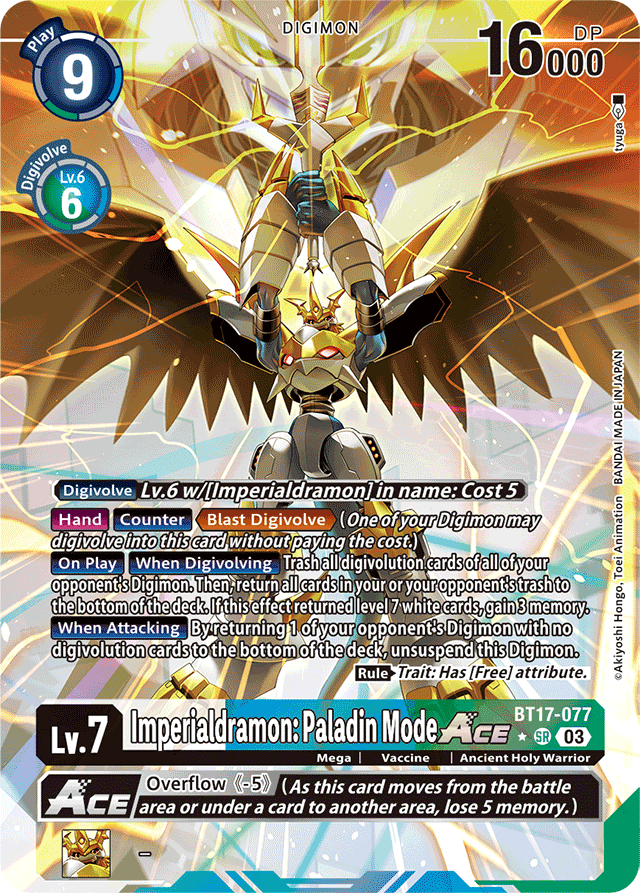 Imperialdramon: Paladin Mode ACE (Alternate Art) - Secret Crisis - Super Rare - BT17-077 SR