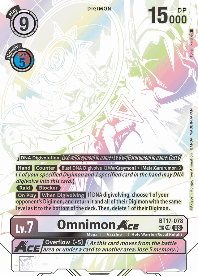 Omnimon ACE (Textured) - Secret Crisis - Special Rare - BT17-078 SR