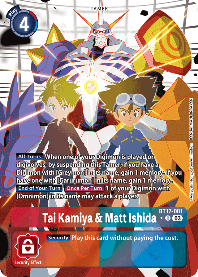 Tai Kamiya & Matt Ishida (Alternate Art) - Secret Crisis - Rare - BT17-081 R