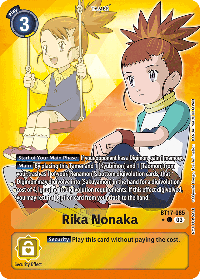 Rika Nonaka (Box Promotion Pack: Secret Crisis) - Secret Crisis - Uncommon - BT17-085 U