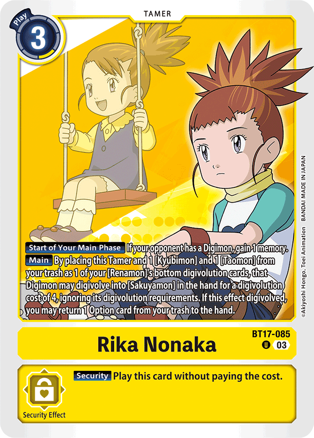 Rika Nonaka - Secret Crisis - Uncommon - BT17-085 U