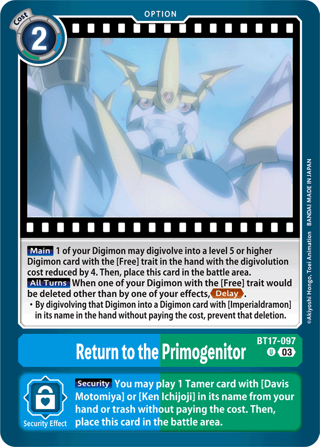 Return to the Primogenitor - Secret Crisis - Uncommon - BT17-097 U