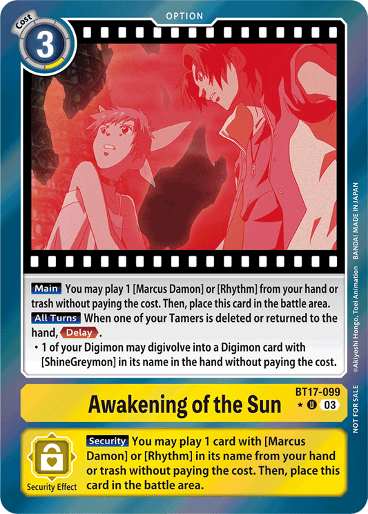 Awakening of the Sun (Secret Crisis: Movie Memorial Pack) - Secret Crisis - Uncommon - BT17-099 U