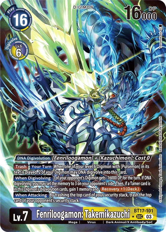 Fenriloogamon: Takemikazuchi (Alternate Art) - Secret Crisis - Secret Rare - BT17-101 SEC