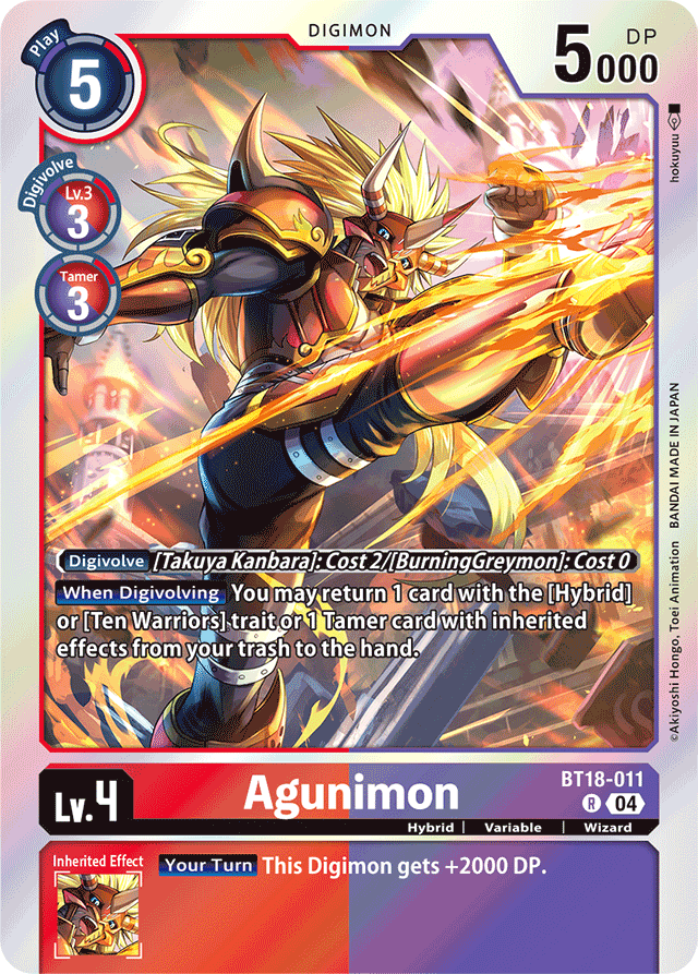 Agunimon - Release Special Booster 2.0 - Rare - BT18-011 R