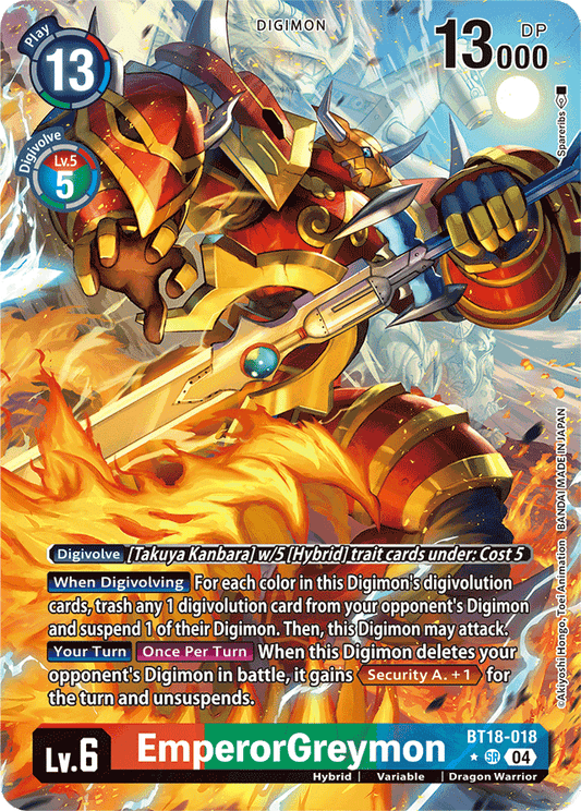 EmperorGreymon (Alternate Art) - Release Special Booster 2.0 - Super Rare - BT18-018 SR