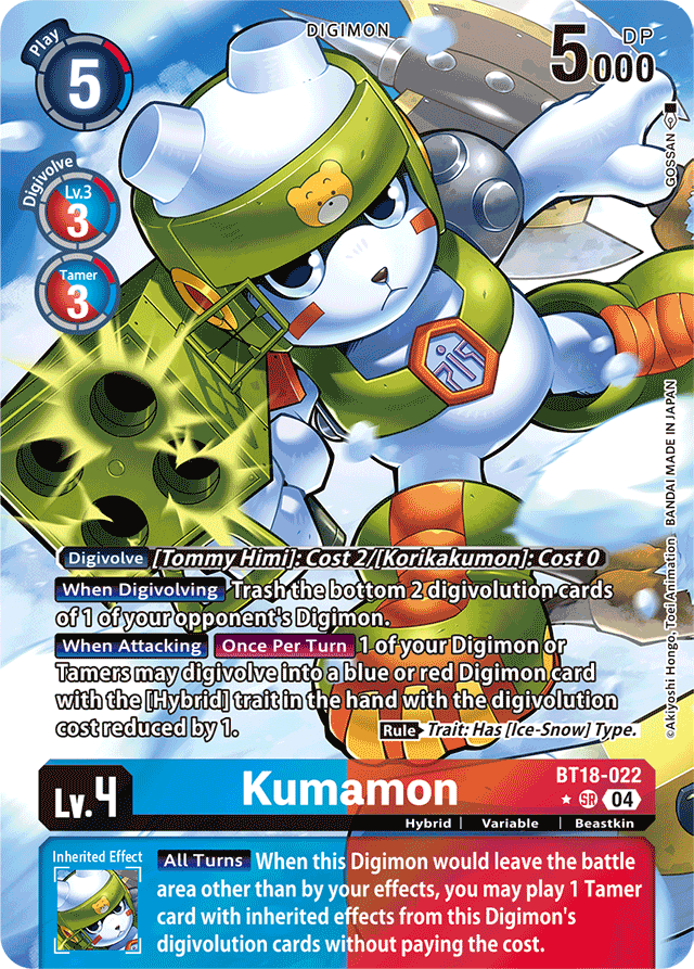 Kumamon (Alternate Art) - Release Special Booster 2.0 - Super Rare - BT18-022 SR