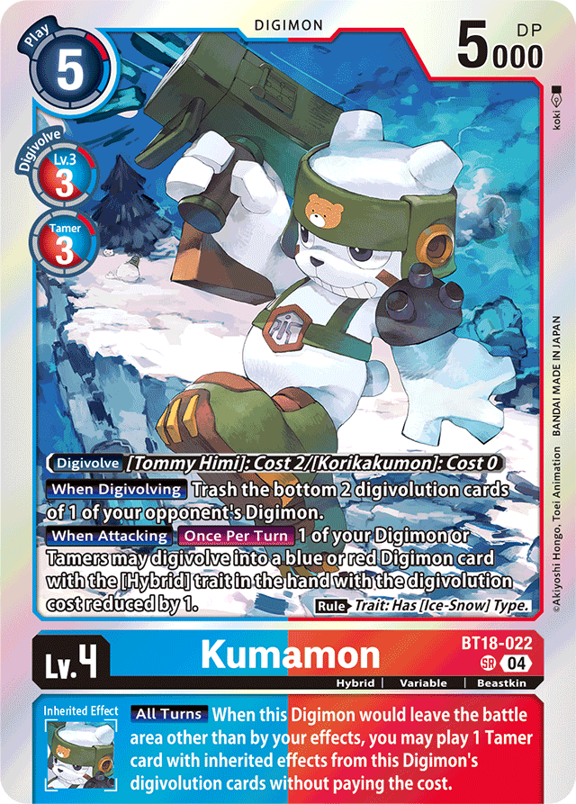 Kumamon - Release Special Booster 2.0 - Super Rare - BT18-022 SR