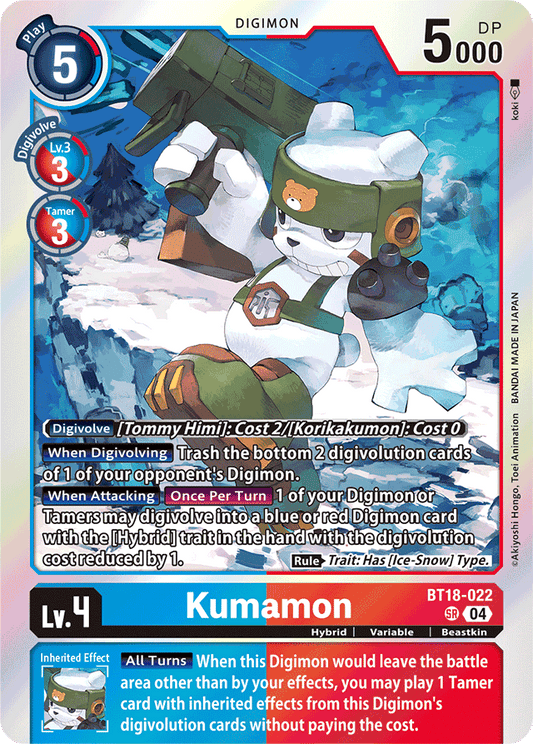 Kumamon - Release Special Booster 2.0 - Super Rare - BT18-022 SR