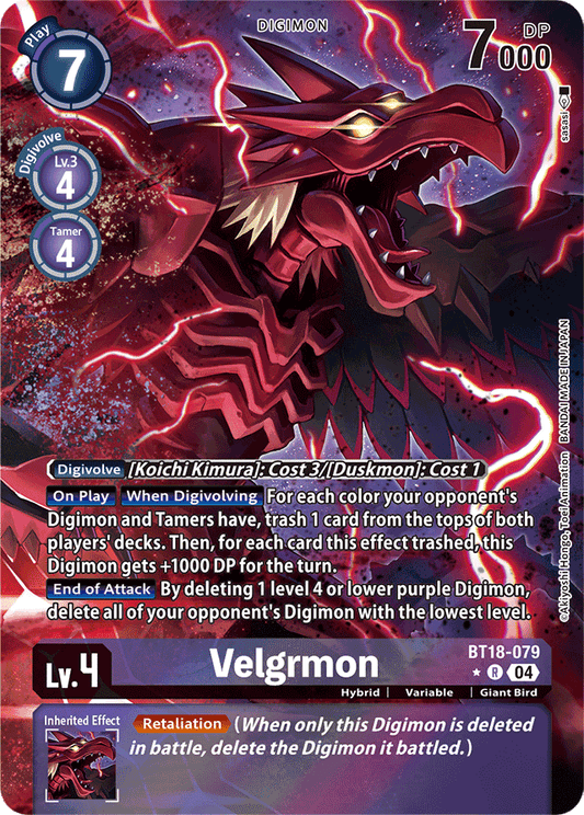 Velgrmon (Alternate Art) - Release Special Booster 2.0 - Rare - BT18-079 R