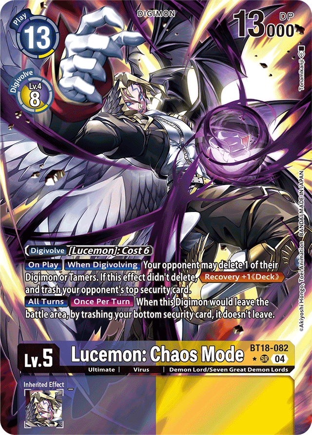 Lucemon: Chaos Mode (Alternate Art) - Release Special Booster 2.0 - Super Rare - BT18-082 SR