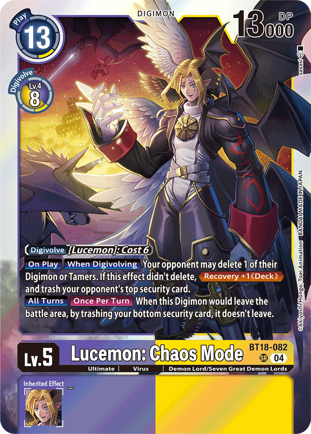 Lucemon: Chaos Mode - Release Special Booster 2.0 - Super Rare - BT18-082 SR