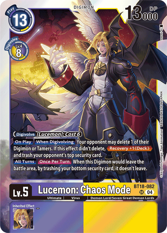 Lucemon: Chaos Mode - Release Special Booster 2.0 - Super Rare - BT18-082 SR