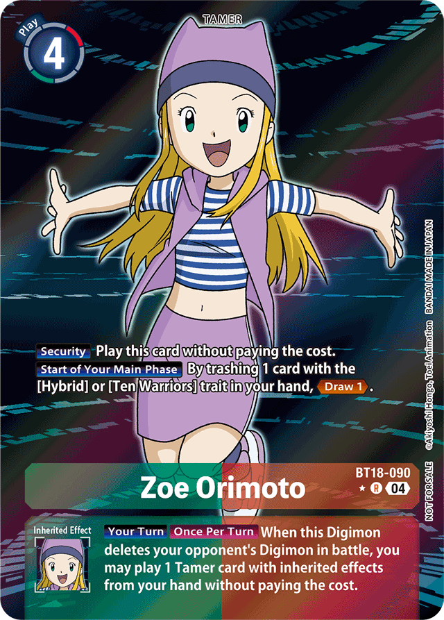 Zoe Orimoto (Release Special Booster 2.0: Box Promotion Pack) - Release Special Booster 2.0 - Rare - BT18-090 R