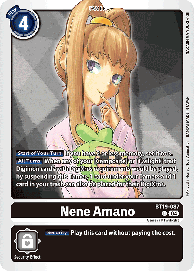 Nene Amano - Release Special Booster 2.0 - Uncommon - BT19-087 U